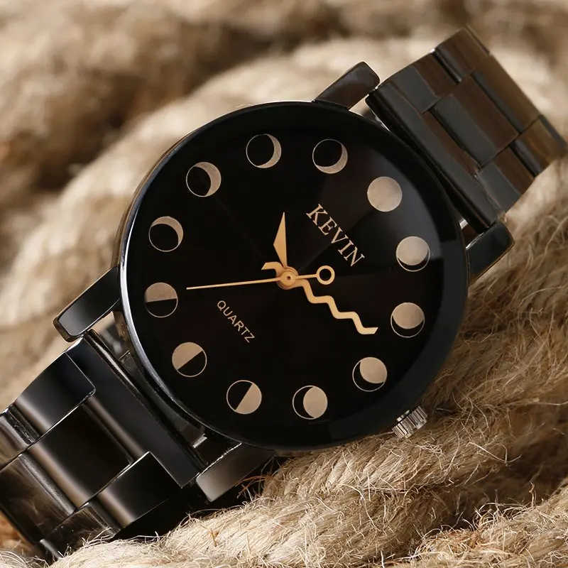 Женские часы бренд Топ Кевин Роскошные Кварцевые наручные часы модные черные серии Мужские Промышленные полный стальной час relojes hombre - Цвет: 4