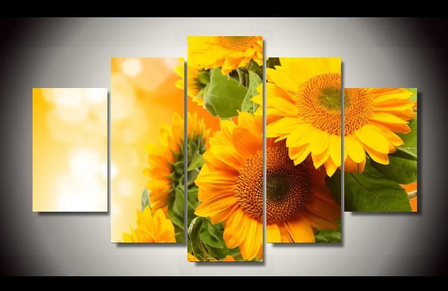 Sunflower Wall Art aliexpress : buy 5 pcs hot sell sunflowers wall art picture Sunflower Wall Art aliexpress : buy 5 pcs hot sell sunflowers wall art picture