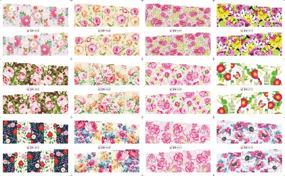 

on sale !! 1 Lot =20sheets 12 in one sheet  New Style Nail Art Water Sticker Colorful flowers and plants in 2016 for  BN061-072