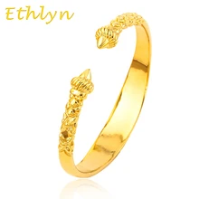 Ethlyn The high quality Dubai men Gold Color bangles for Ethiopian bangles&bracelets Ethiopian jewelry bangles B16