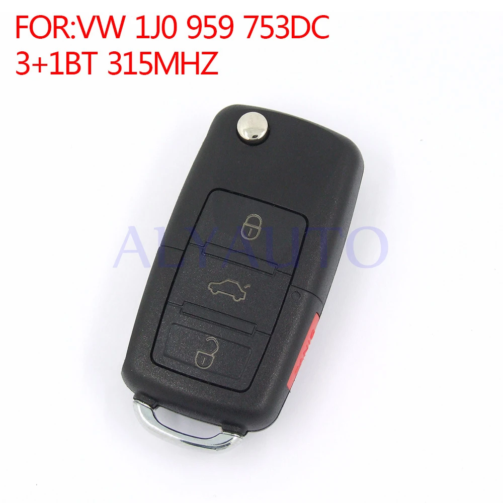 НОВЫЙ Uncut Folding Remote key Fob 3 + 1 кнопка для VW Volkswagen Touareg 315 мГц 1J0959753DC | Автомобили и