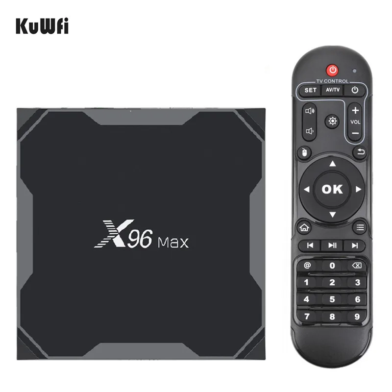 KuWfi Smart tv BOX Android 8,1 tv BOX Amlogic S905X2 LPDDR4 четырехъядерный процессор 4 ГБ 32 ГБ 64 Гб 2,4 г и 5 ГГц Wifi BT 1000M 4K телеприставка