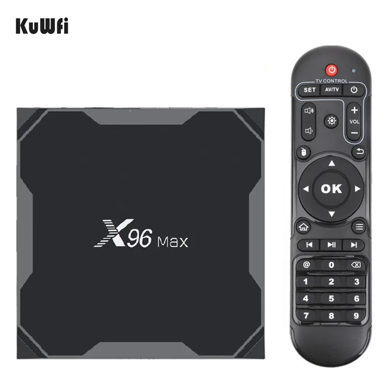 KuWfi Smart tv BOX Android 8 1 Amlogic S905X2 LPDDR4 четырехъядерный процессор 4 ГБ 32 64 Гб 2 г и 5 ГГц Wifi BT
