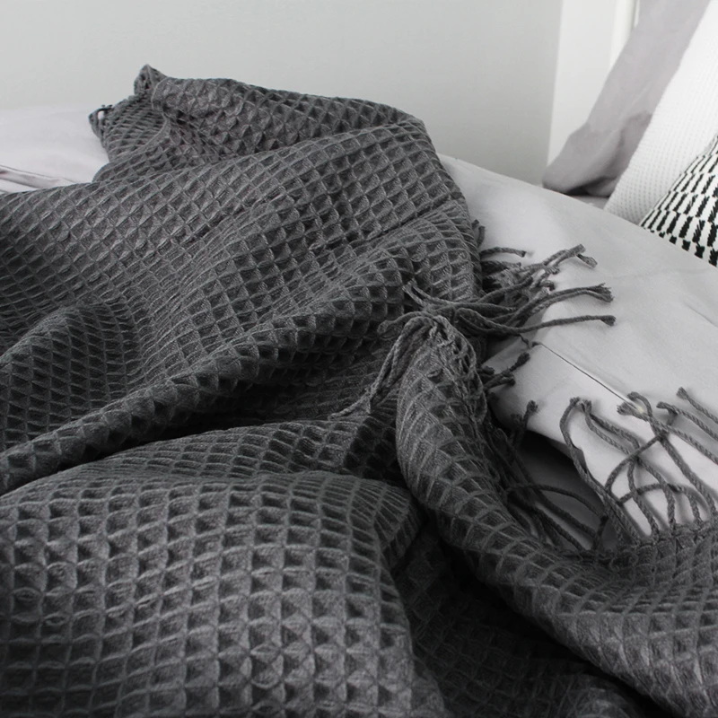 Скандинавские Nap кондиционер одеяло диван одеяло модель номер полотенца набор простой минималистский черный и белый серый