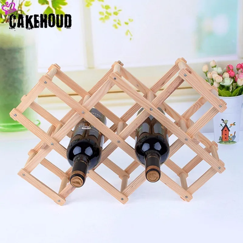 Креативная деревянная складная Винная стойка CAKEHOUD 3/6/10 бутилированная кухонная