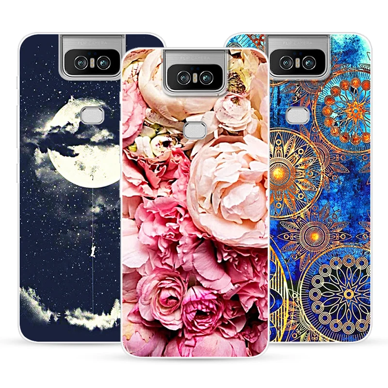 Мультяшный чехол для Asus Zenfone 6 ZS630KL с изображением собаки и кота из ТПУ рисунком 25