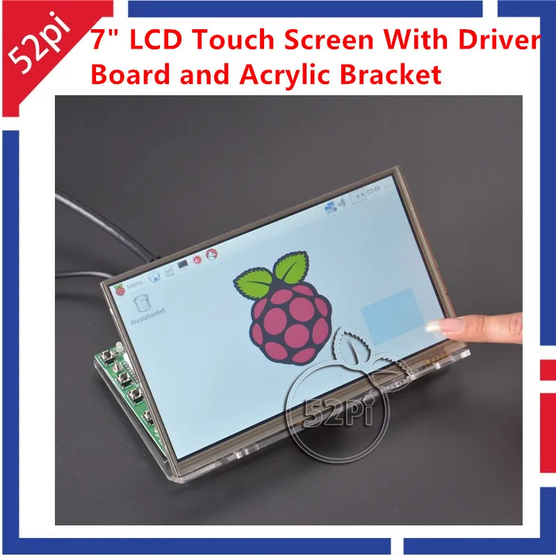 52Pi 7 inch TFT LCD 1024*600 Resistive Touch Screen + Driver Board HDMI