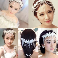 Свадебные аксессуары Потрясающие Кристалл жемчуг бисером Свадебные шляпы ручной работы свадебные аксессуары для волос невесты hat Хэллоуин