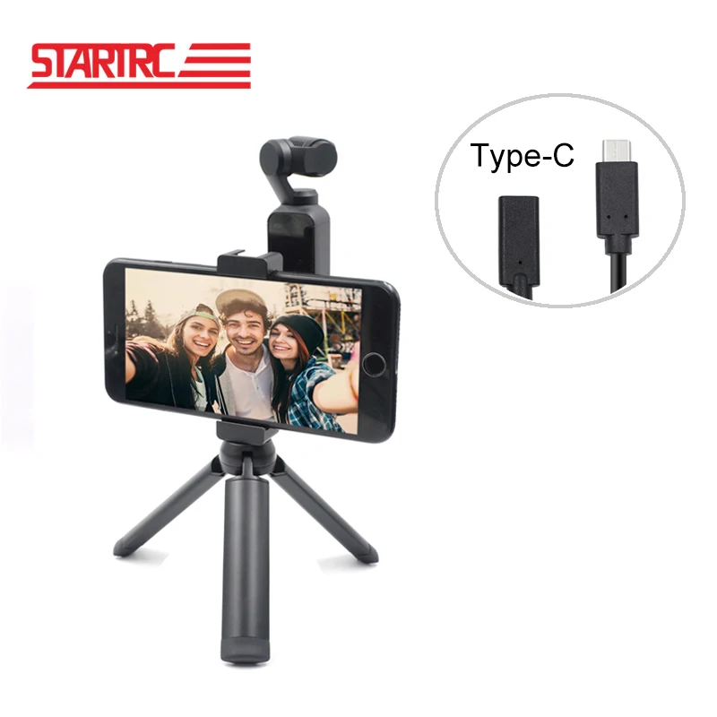 For type C DJI Osmo Карманный ручной камеры Аксессуары для мобильных телефонов держатель крепление набор неподвижная фигура кронштейн для iphone type C android - Цвет: For type C