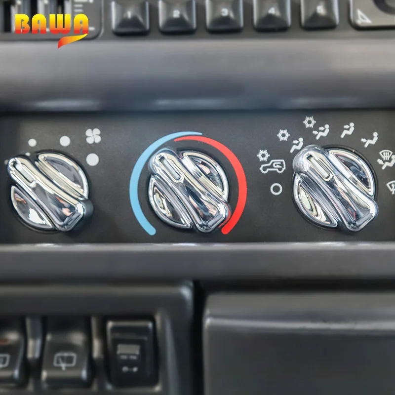 Внутренние молдинги BAWA для Jeep Wrangler TJ 1997 2006 ручка переключателя кондиционера