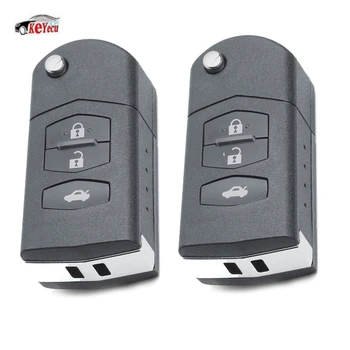 

KEYECU 2Pcs 3 Button Upgraded Flip Remote Car Key Fob 433MHz 4D63 80bits Chip for Mazda 2/6 2010-2013 P/N:Mitsubishi SKE126-01