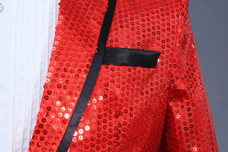 Men red sequin jacket (3)