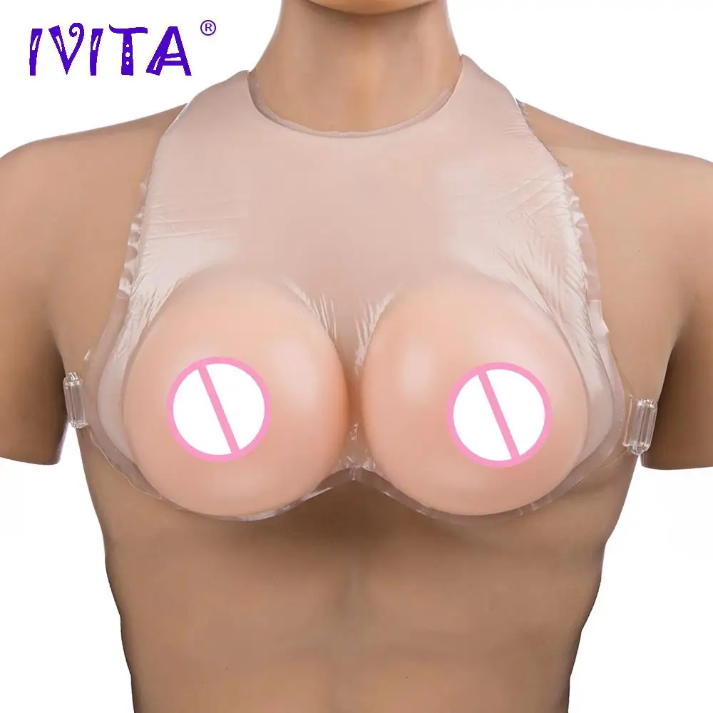 

IVITA 1000g Realistic Silicone Breast Forms Silicone False Boobs Enhancer For Crossdresser Drag Queen Transsexual Mastectomy