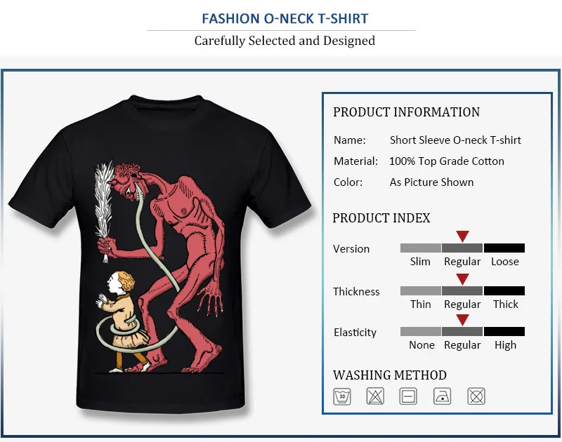 Fitted Leisure T-shirts Summer/Fall All Cotton Crew Neck Tops T Shirt Short Sleeve Street krampus Tee Shirt Top Quality