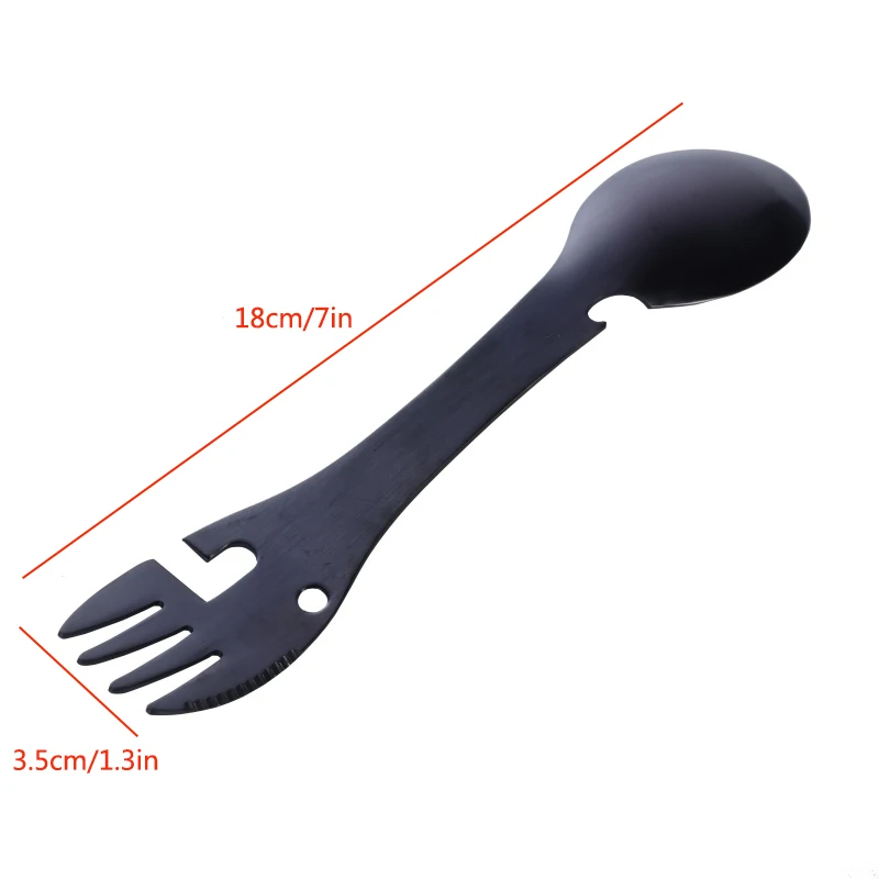 Многофункциональный титановый Spork с открывалкой для бутылок легкий эко-ложки вилка для путешествий кемпинга с чехол для хранения и B