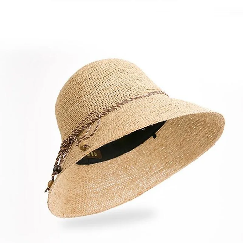 

Sunhat Female Sunscreen Raffia Hat Summer Beach Sun Protection Anti-UV Hats Korean Version Seaside Visor Folding Women Cap H6630