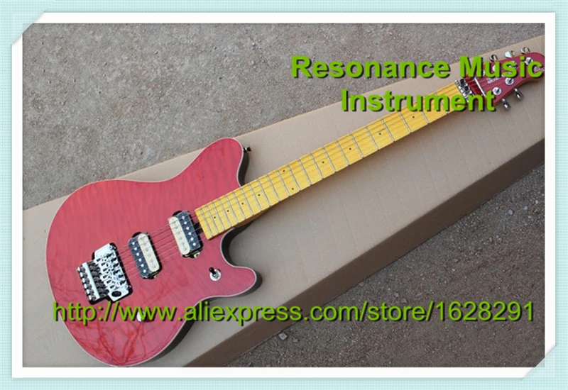 

Top Selling Red Quilted Silver Floyd Rose Tremolo Music Man Steiling AX40 Electric Guitars China Left Handed Custom Available