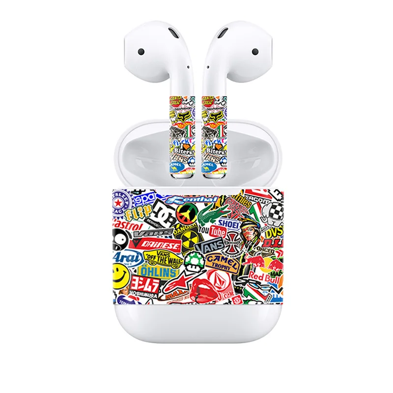 Популярный Дизайн полное покрытие наклейка для Apple AirPods для наушников виниловые наклейки - Цвет: 992