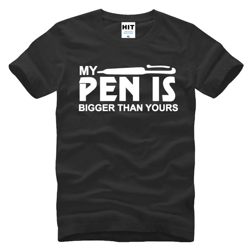 Моя ручка больше, чем ваша Юмористическая креативная Новинка Мужская футболка новая хлопковая футболка с коротким рукавом и круглым вырезом - Цвет: HEY BAT
