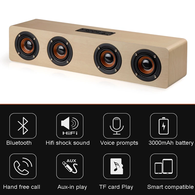 XGODY W8 деревянный динамик Bluetooth приемник музыкальный центр мощный Caixa de som Enceinte