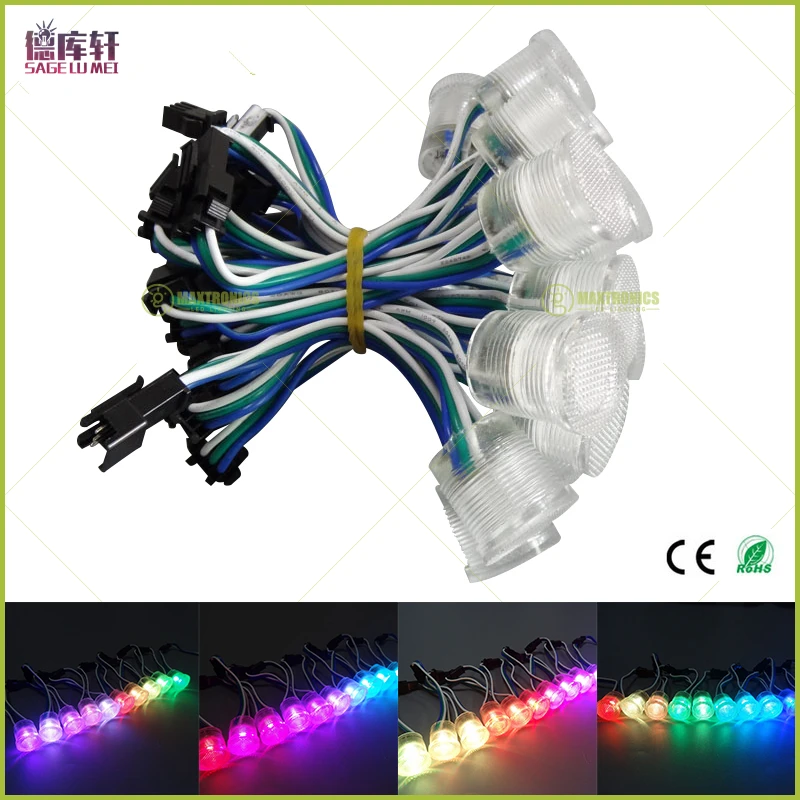 DC5V ws2811IC 20 мм Диаметр прозрачный/молочный чехол светодиодный модуль струны SMD 5050 RGB цифровой светодиодный пиксельный светильник IP68