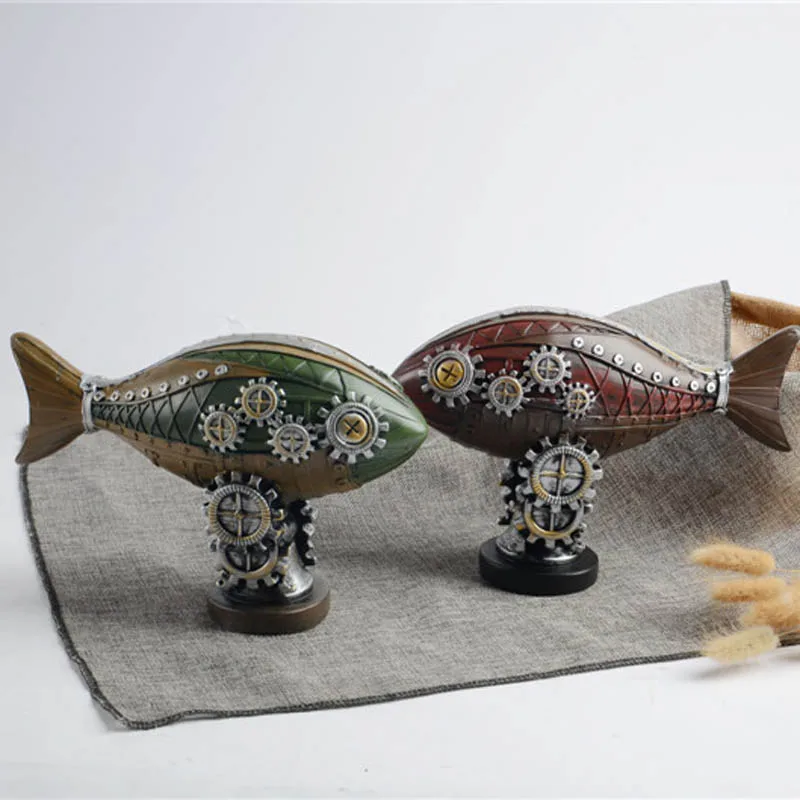 1 Piece Mechanical Fish Resin Piggy Bank Classical Toy Play House