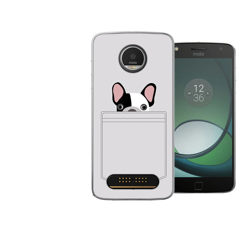For Motorola Moto Z2 Play Case Cover Soft TPU Silicon Cover Cat Dog Animal Cartoon painted Phone Capa For Moto Z2 Play 5.5\