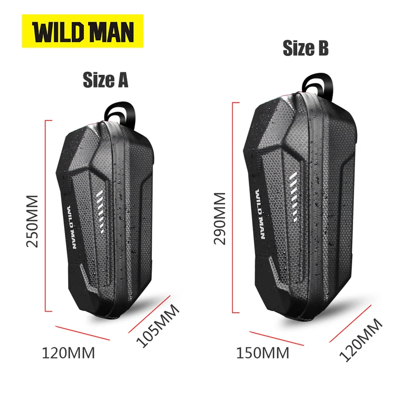 WILD MAN велосипедная сумка на руль, EVA жесткий корпус, передний баланс, скутер, высокая емкость, углеродный полиуретан, непромокаемая складная сумка для велосипеда
