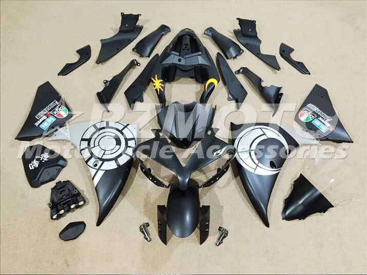 

New ABS motorcycle Fairing For YAMAHA YZF-R1 2012- 2013-2014 Injection Bodywor exciting black and silver ACE No.648