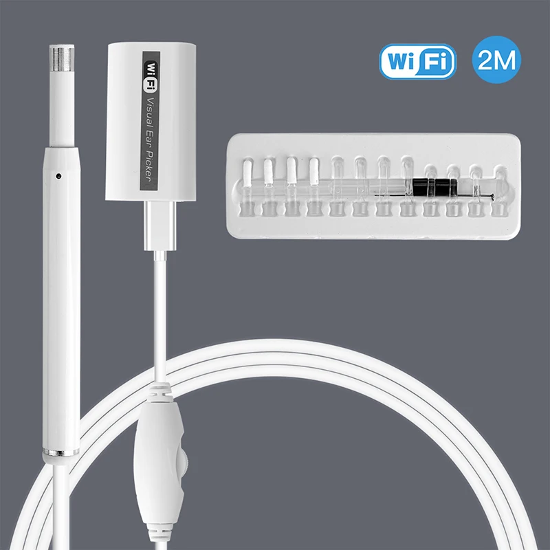 Digital Otoscope Inspection Endoscope Camera 5.5 DimeterWater-proof Dust-proof LED Light Ear Cleaning Tool Ear Spoon