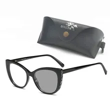 Модные солнцезащитные фотохромные очки для чтения Алмазная инкрустированная Женская легкая Роскошная очки для чтения кошачья оправа очки FML