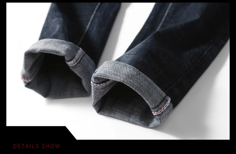 Мужские джинсы 2018 новые для бизнес на каждый день Slim Fit полная длина черные джинсы мужские повседневные однотонные классические узкие