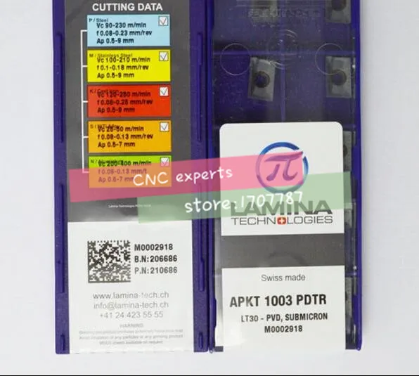APKT1003PDTR LT30, LAMINA CNC лезвие карбида вставки токарный инструмент 10 шт./лот, APKT 1003 PDTR LT30
