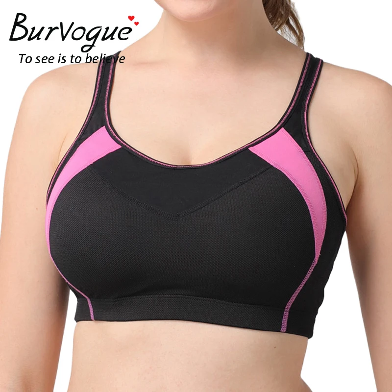 Burvogue Women Yoga Sports Bra Fitting High Impact Gym Racerback Padded Compression Running Absorb Sweat Plus Size D | Спорт и
