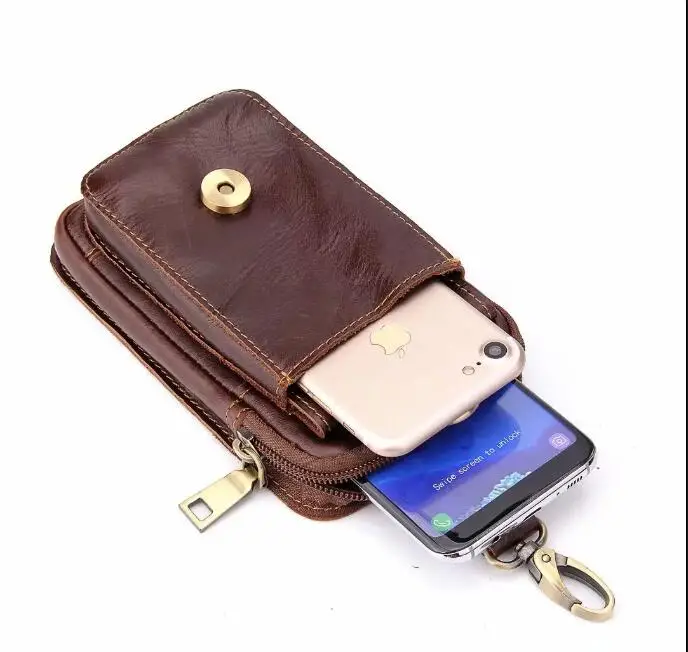 

Genuine Leather Bag Mobile Phone Belt Flip Cover Cases Pouch Holster for Iphone XS MAX Blackview BV9600 Pro BV7000 Phone Bags