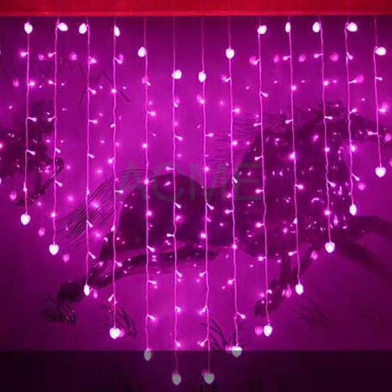 2x1.6m Heart Shape LED String Fairy Lights 34 Hearts Holiday Christmas Lights Outdoor Wedding ...