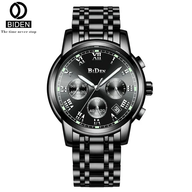 

BIDEN Watches Men Waterproof Stainless Steel Luxury Analogue Wrist Watches Chronograph Date Sport Quartz Watches Montre Homme