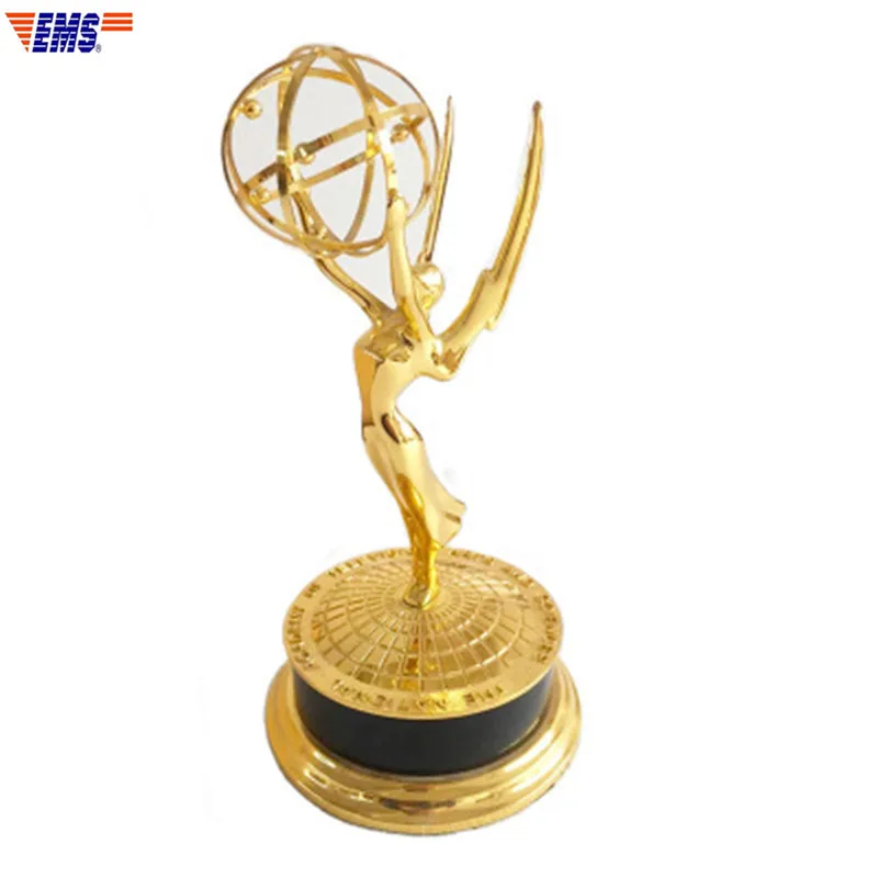 

Real Life Size 39CM 1:1 Emmy Trophy Creative Electroplate Metal Alloy Academy Awards of Merit Trophy Souvenir Gift X1813