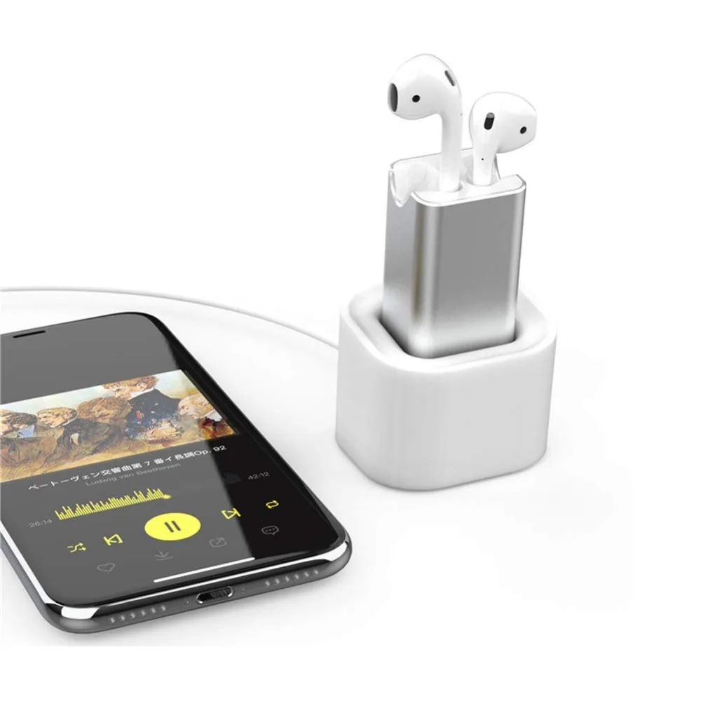 Зарядная док-станция чехол для беспроводной зарядки Apple AirPods подставка