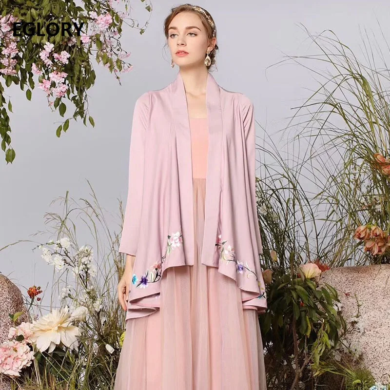 

Top Grade Fashion New 2019 Spring Autumn Long Cardigan Jacket Women Luxurious Embroidery Long Sleeve Coat Outerwear Female XXXL