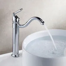 Полированный хром латунный гусак Одиночная Вращающаяся ручка для ванной для кухни для раковины Смеситель кран anf210