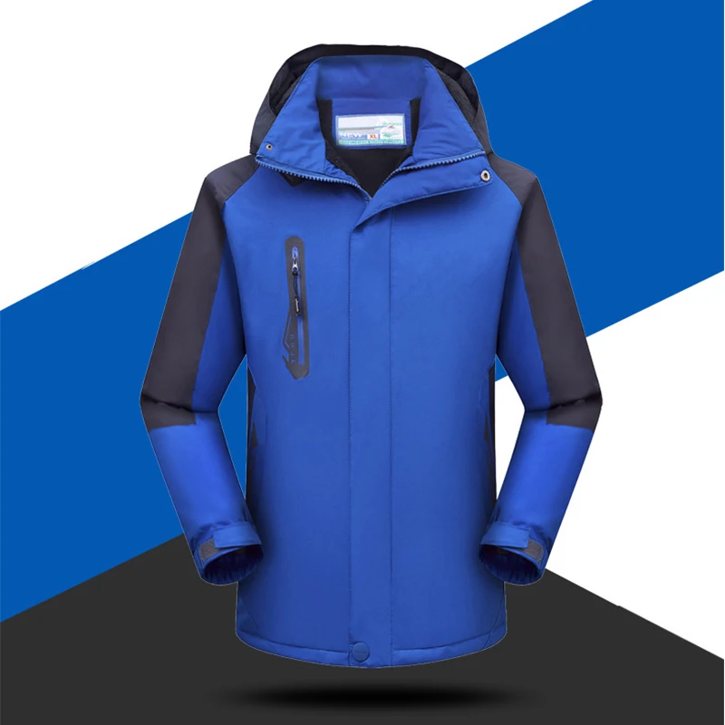Men Ski Suit Jacket Hooded Softshell Outdoor Windproof Waterproof Hiking Winter Skiing Snowboard Bomber Jackets Fishing Costume (3)