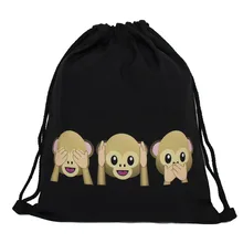 Drawstring Bags Black Color with cartoon prints wedding Jewelry Gift Bags Men women outdoor sports bag with large capacity