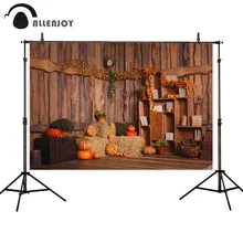 Allenjoy backdrop for photography studio Halloween autumn child pumpkin hay bookshelf wood photo background photobooth photocall allenjoy scenery photo backdrop wood board blue calm sea water scape clouds photocall background for photographic studio