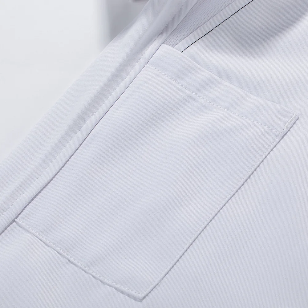 unisex Short sleeved cooker Work shirts Double Breasted Restaurant Kitchen Chef Jackets black and white hotel catering workwear