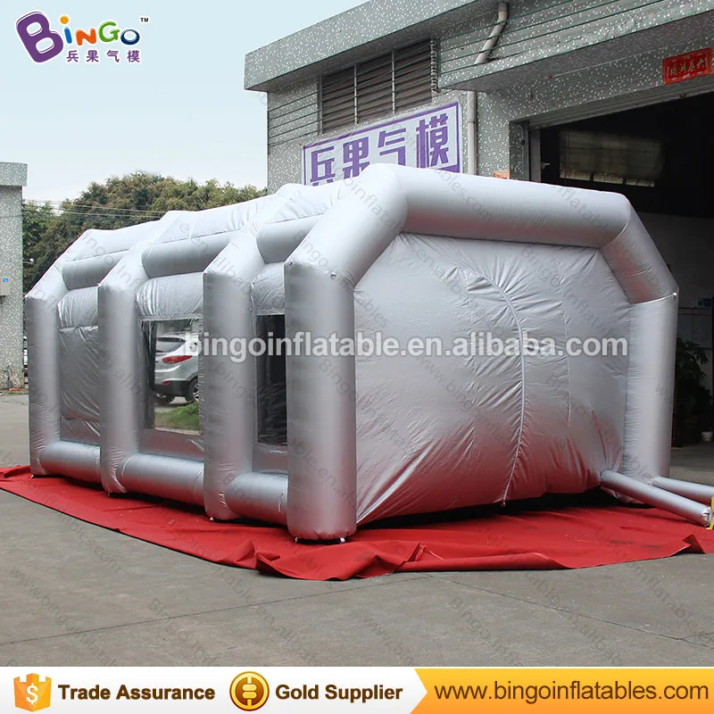 Free Shipping Inflatable Spray Paint Booth with light silver High Quality 6X4X2.7 Meters Aufblasbar