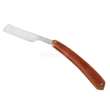 Профессиональная парикмахерская стальная безопасная гладкая складная бритва с прямым краем для мужчин, бритва для удаления волос, бороды, Классическая деревянная ручка