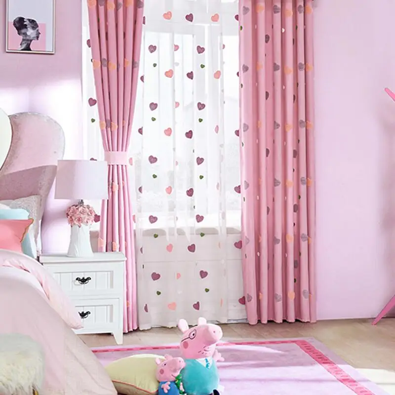 Cortina de amor rosa para niña sala de bebés cortina de dibujos animados telas de gasa transparente para tratamiento de ventana de dormitorio cortina de tul X521 #30 Cortina de amor rosa para niña sala de bebés cortina de dibujos animados telas de gasa transparente para tratamiento de ventana de dormitorio cortina de tul X521 #30