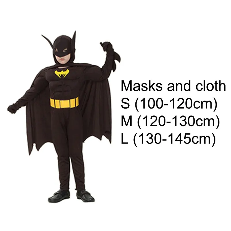 Черная пантера Человек-паук Бэтмен Тор Железный человек Капитан Америка Халк чудо-женщина Карнавальная маска ткань Хэллоуин костюм для детей - Цвет: 2
