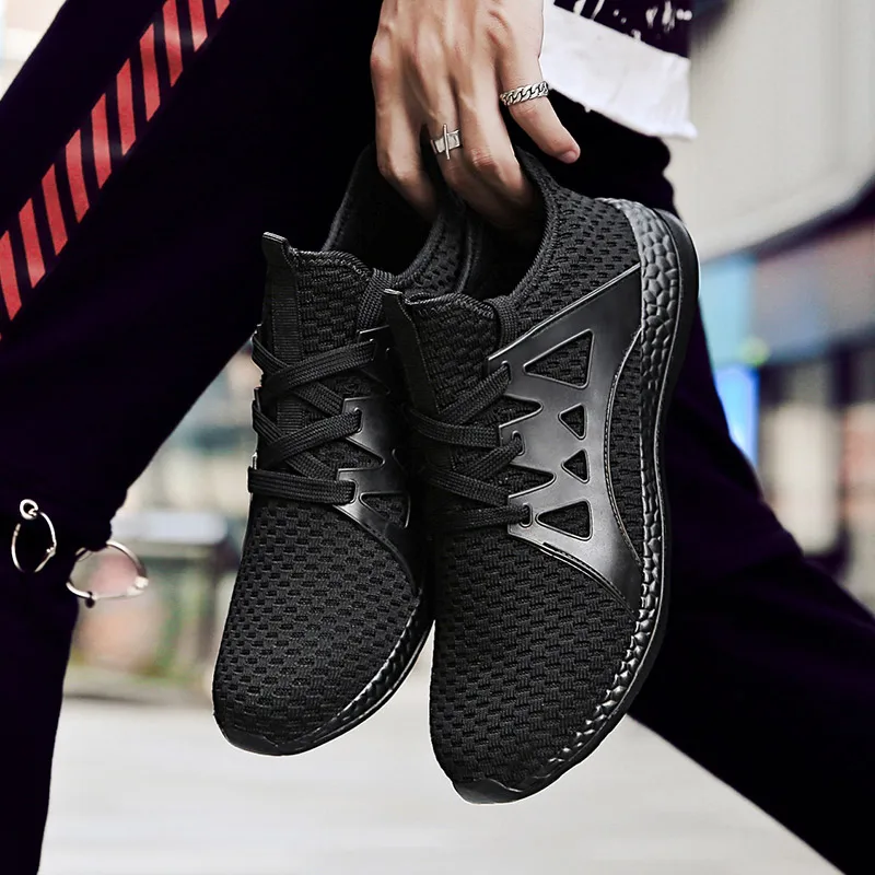 Мужские Серые кроссовки, спортивные ботинки мужские спортивные беговые мужские кроссовки, мужские кроссовки, теннисные G-19 - Цвет: black